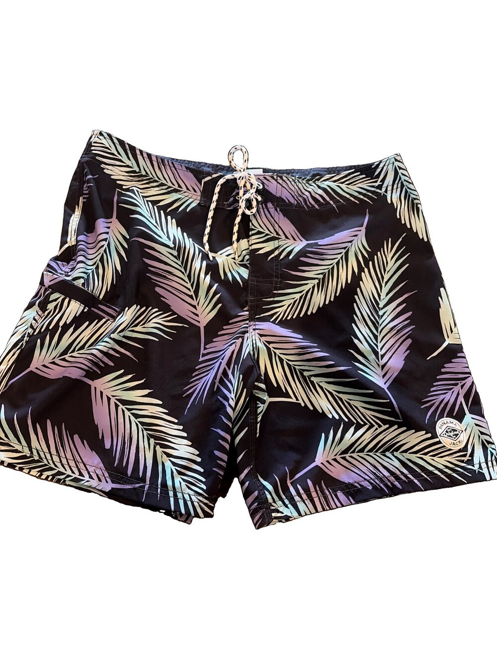 Panama Jack Men’s Size 34 Navy Tropical Palm Leaf Board Shorts Swim Trunks